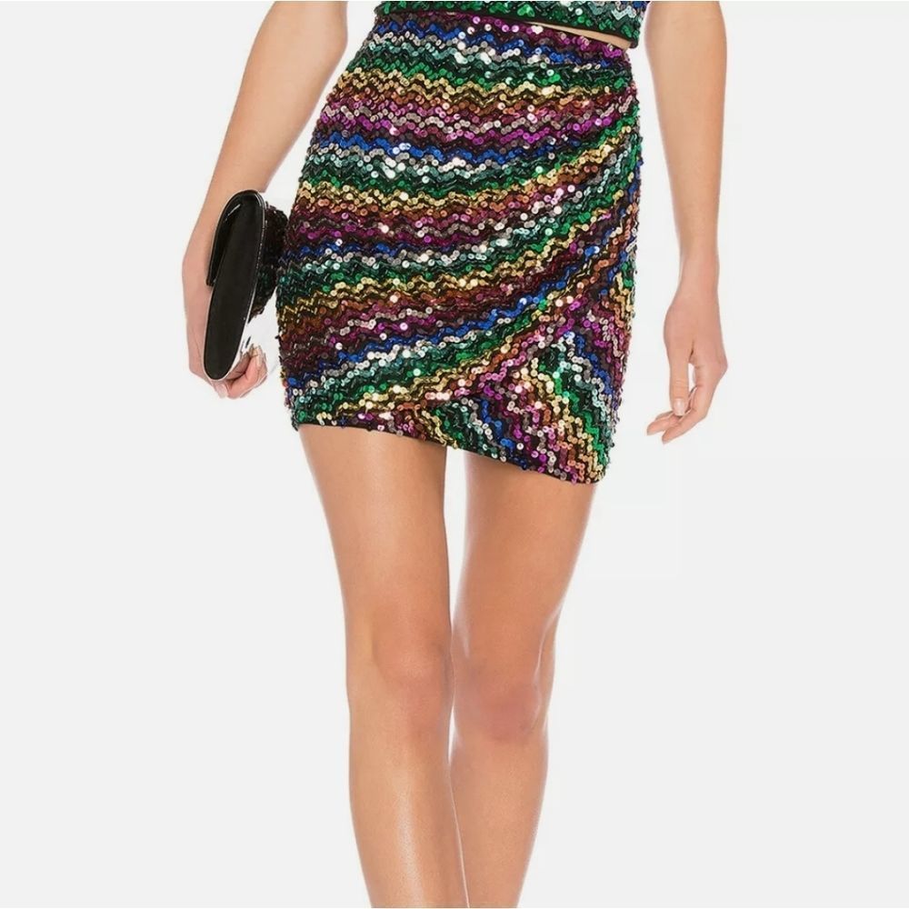 LPA size XL Rainbow Sequin Wrap Mini Skirt
